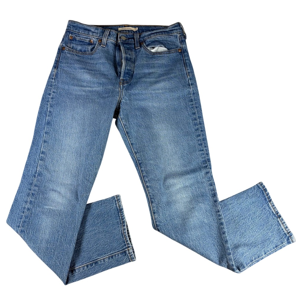 Levi's Premium Wedgie Straight Jeans‎ High Rise Medium Wash 28 Blue Womens